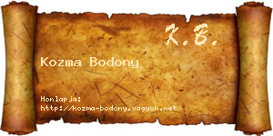 Kozma Bodony névjegykártya